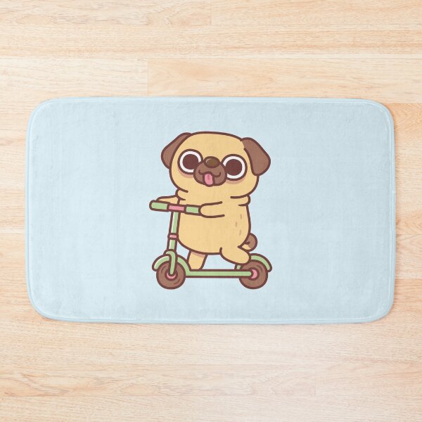 Item preview, Cute Pug Playing On Kick Scooter designed and sold by rustydoodle.