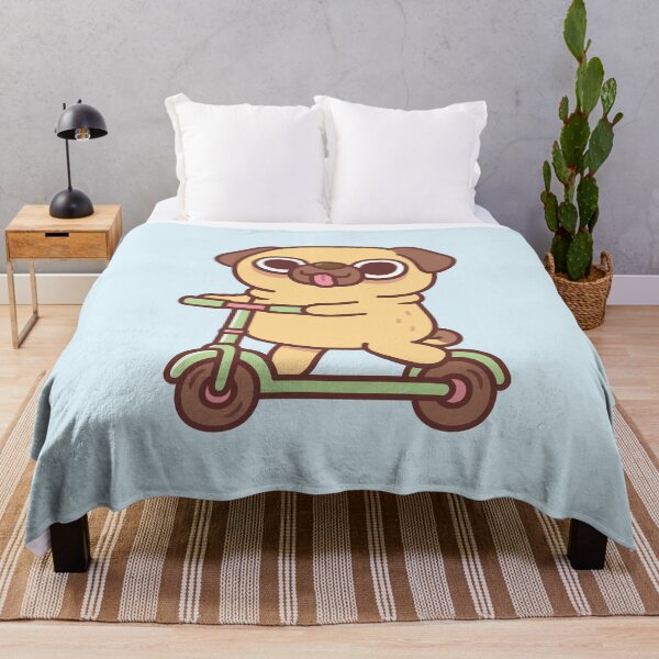 Item preview, Cute Pug Playing On Kick Scooter designed and sold by rustydoodle.