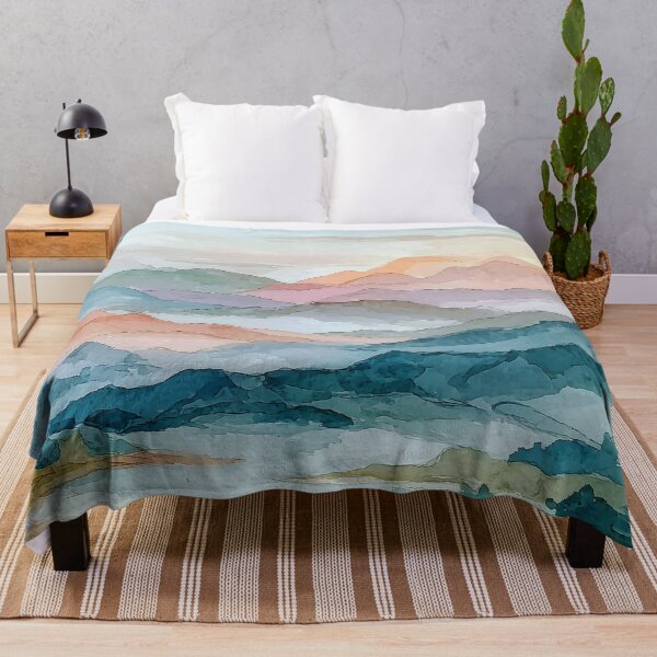 Item preview, Layered Mountain Landscape – Soft Watercolor Gradient designed and sold by solynneart.
