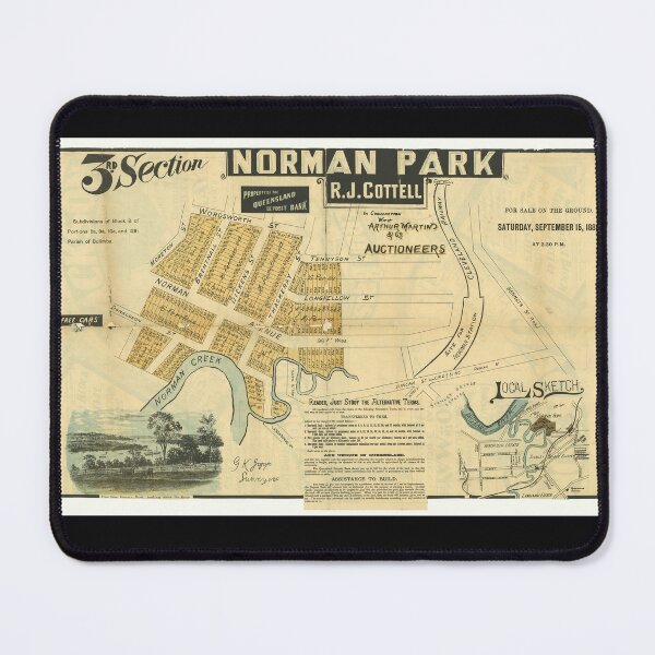 Item preview, 1887 The Norman Park Estate, Third Section, Vintage Suburb Map, Historical Map, Real Estate Map designed and sold by housedetective.
