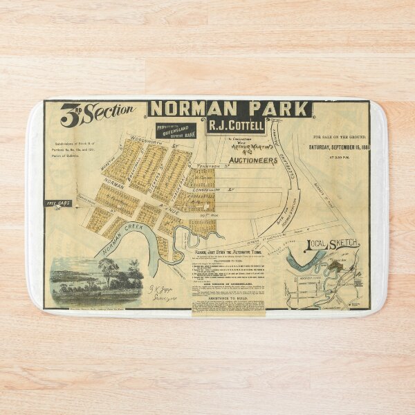 Item preview, 1887 The Norman Park Estate, Third Section, Vintage Suburb Map, Historical Map, Real Estate Map designed and sold by housedetective.