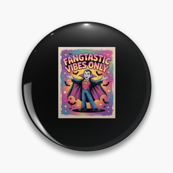 Item preview, Retro Vampire in Disco Outfit with Bats – Fangtastic Vibes Only Funny Halloween Design designed and sold by MissRasheedHam.