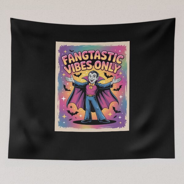 Item preview, Retro Vampire in Disco Outfit with Bats – Fangtastic Vibes Only Funny Halloween Design designed and sold by MissRasheedHam.