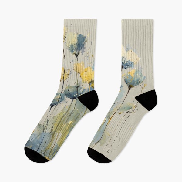 Item preview, Blue & Gold Meadow – Minimalist Watercolor designed and sold by solynneart.