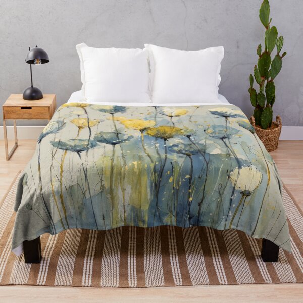 Item preview, Blue & Gold Meadow – Minimalist Watercolor designed and sold by solynneart.