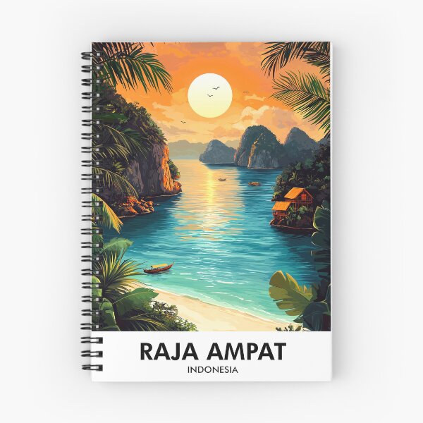 Item preview, Raja Ampat Retro Travel Print designed and sold by HomeLivingCo.