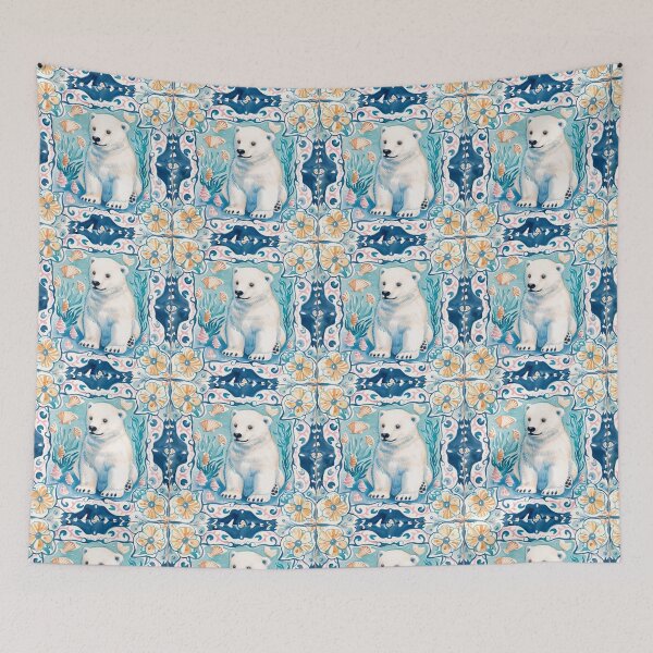 Item preview, Polar Bear Mediterranean Tile Coastal Art designed and sold by imaginefountain.