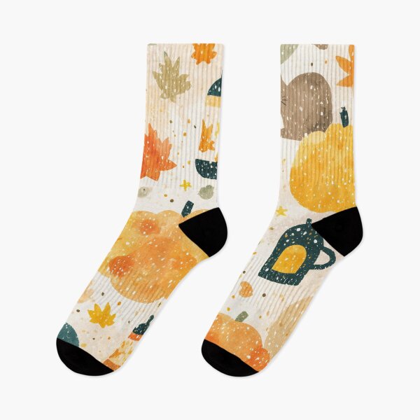 Item preview, Autumn Pumpkins & Cozy Mugs – Seamless Watercolor Pattern designed and sold by solynneart.