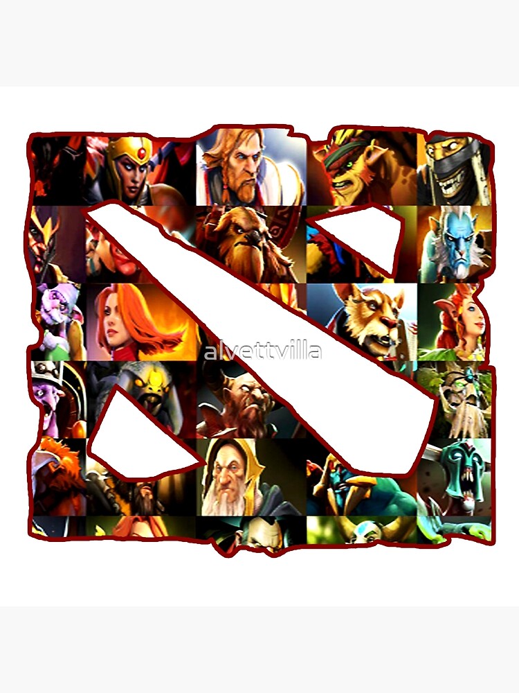 Dota 2 Logo Hero Art Board Print