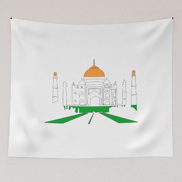 Item preview, Taj Mahal with Indian Flag Colors Design | Patriotic Heritage Art designed and sold by ArtsyExplorer.