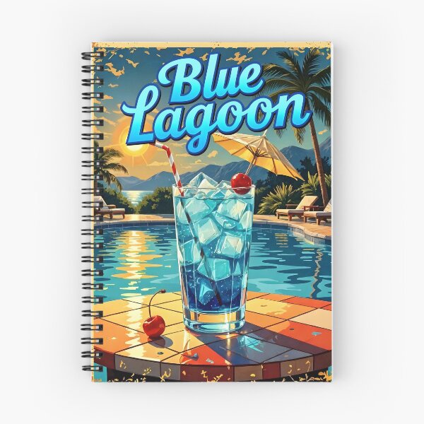 Item preview,  Blue Lagoon Cocktail Poster – Retro Tropical Drink Art designed and sold by MooLaLa.Store.