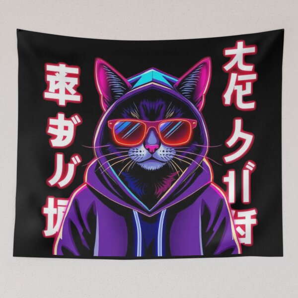 Item preview, Glowing Feline in Urban Neon Style designed and sold by Iuqiune.