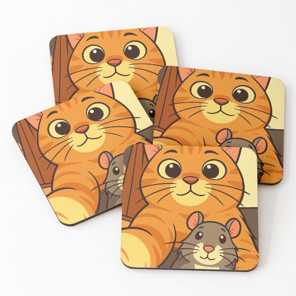 Item preview, Selfie Cat with Smiling Mouse – Cute Cartoon Friends designed and sold by Arte Cartoon From TagTeam Group.