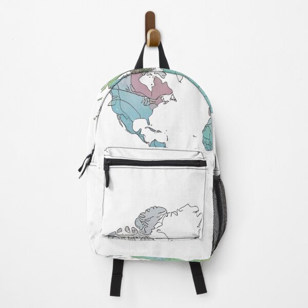 Item preview, A World Map with Clean Contour Lines, Soft Color Washes for Modern Global-Themed Designs designed and sold by catcurio.
