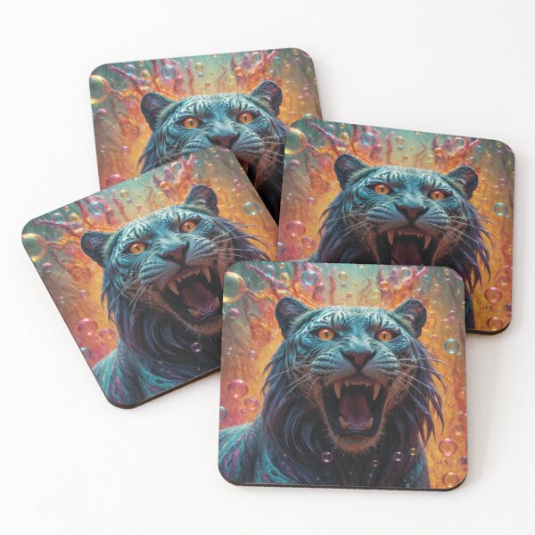 Item preview, Tiger roaring with dew drops classical designed and sold by Sam-DesignMart.