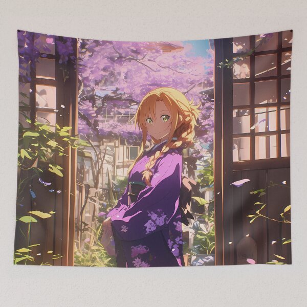 Aperçu de l'œuvre Eugeo Sword Art Online Anime Sakura Kimono Sérénité créée et vendue par earlobejerk.