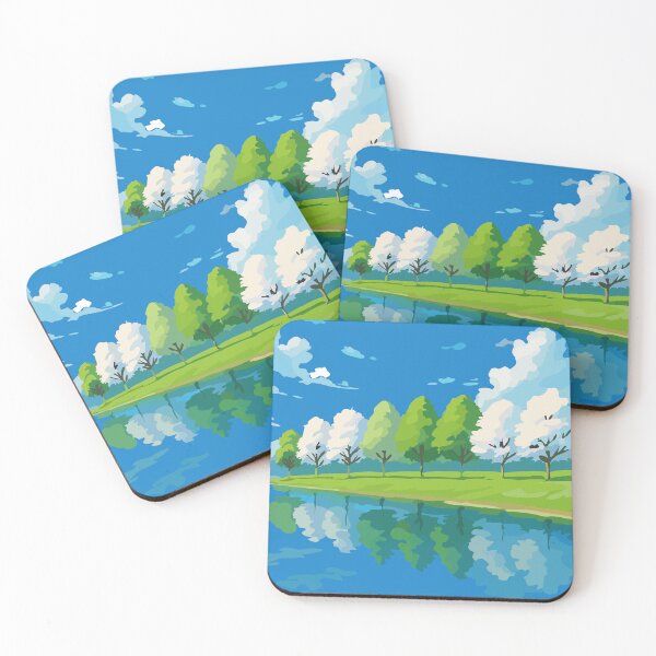 Item preview, Illustration of an environmental scene. The scene has trees, clouds, and river water. Illustration about the theme of the environment. designed and sold by HasifArtCollection.