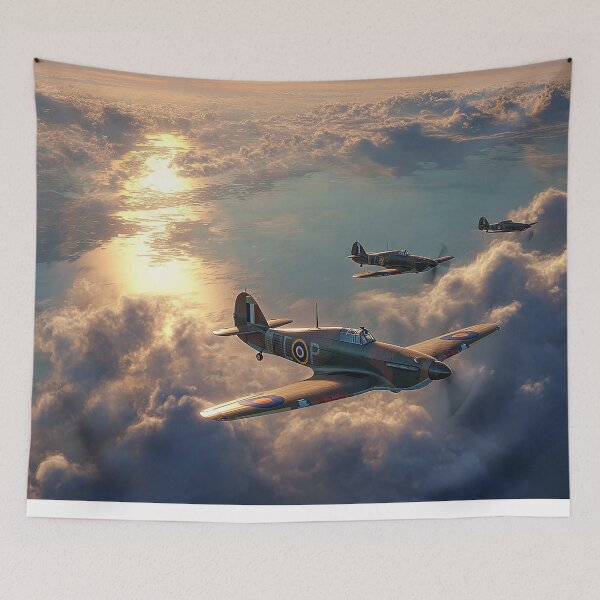 Item preview, RAF Hurricane Formation Shadows on the Sea designed and sold by Skyframe Aviation.
