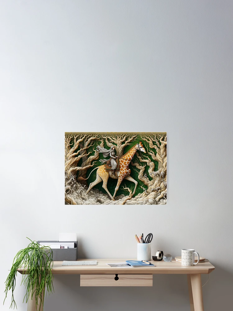Thumbnail 2 of 3, Poster, Giraffe Riding designed and sold by m-y-A-I-A-R-T-.