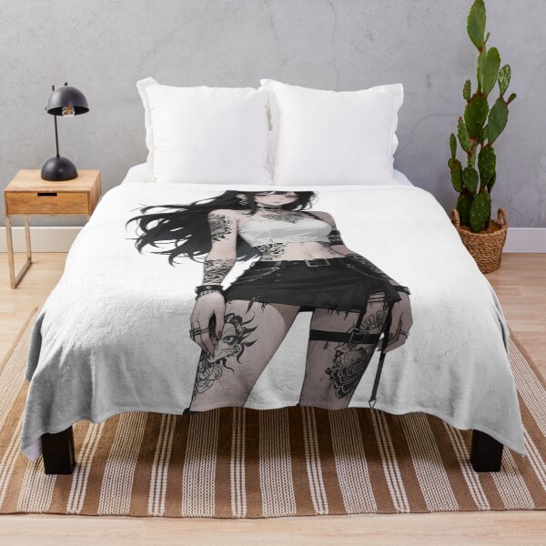 Item preview, Colorful Tattooed Punk Anime Girl – Neon Ink & Street Style Art designed and sold by Ping0686.