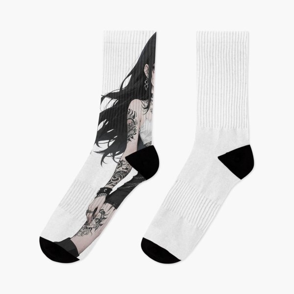 Item preview, Colorful Tattooed Punk Anime Girl – Neon Ink & Street Style Art designed and sold by Ping0686.