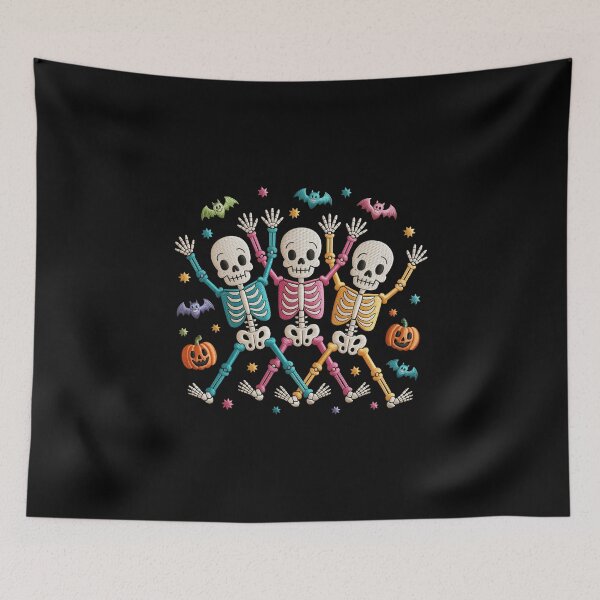 Item preview, three embroidered skeletons designed and sold by jkrphoto.
