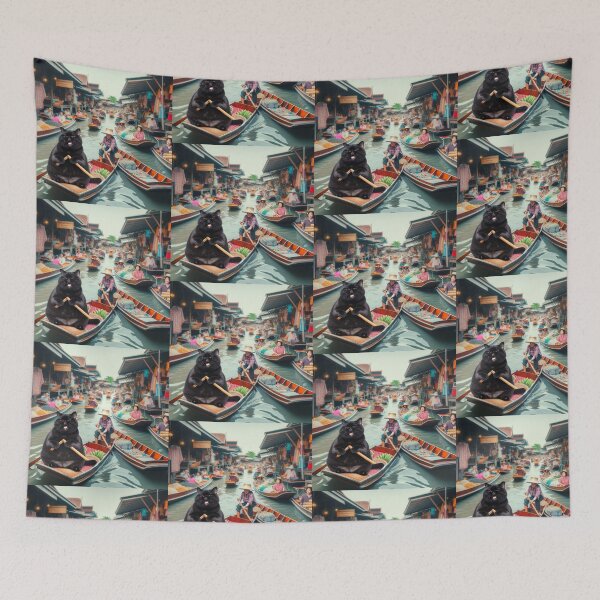 Item preview, Cat in Dumnuensaduak Market Thailand designed and sold by ParateePShop.