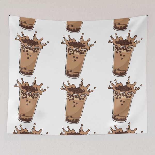 Item preview, Iced Chocolate Bubble Tea Splash Illustration designed and sold by ArtfulWeave.