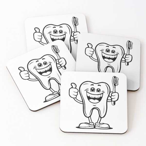Item preview, Smiling Tooth with Toothbrush – Fun Cartoon Dental Health Illustration designed and sold by inkoutninja.