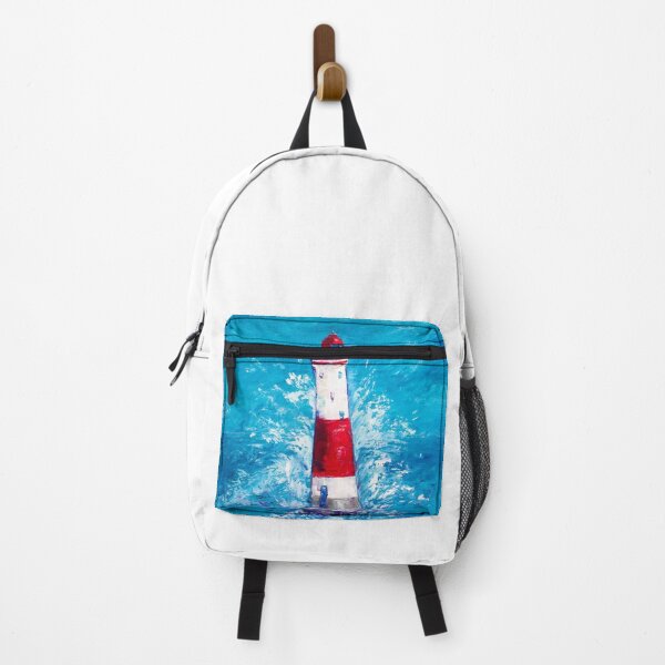 Item preview, Red and White Lighthouse in Waves designed and sold by Natalia_Shchip.