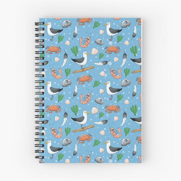 Item preview, Seaside Denmark Pattern – Cute Seagulls, Crabs, Shrimps & Seashells | Nautical Hand-Drawn Ocean Design designed and sold by Lone Jensen.