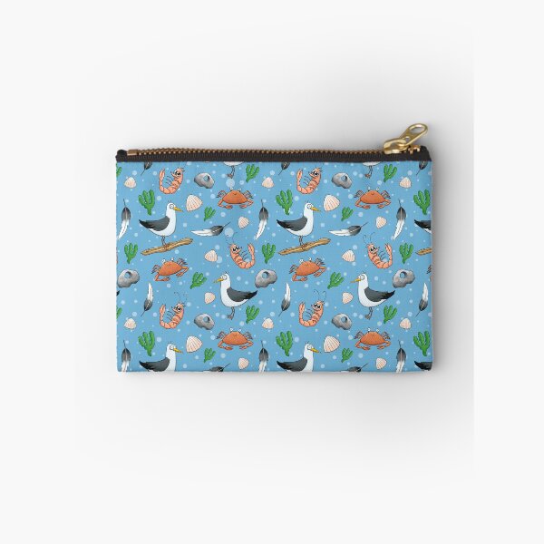Item preview, Seaside Denmark Pattern – Cute Seagulls, Crabs, Shrimps & Seashells | Nautical Hand-Drawn Ocean Design designed and sold by Lone Jensen.