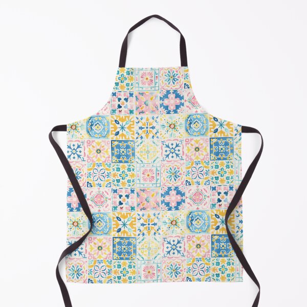 Item preview, Colorful Portuguese Tile Pattern – Mediterranean Azulejos Watercolor Design designed and sold by imaginefountain.