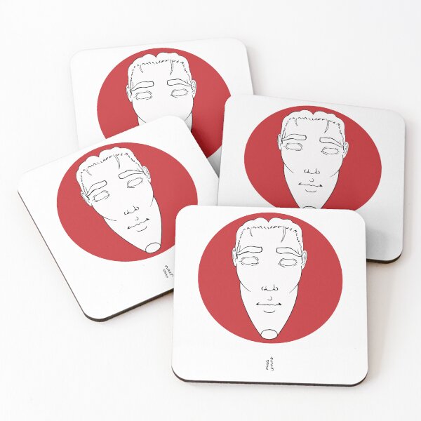 Item preview, Copie de Copie de Portrait Rouge 10 (disk), tête, noir, blanc designed and sold by EBFCDesigns.