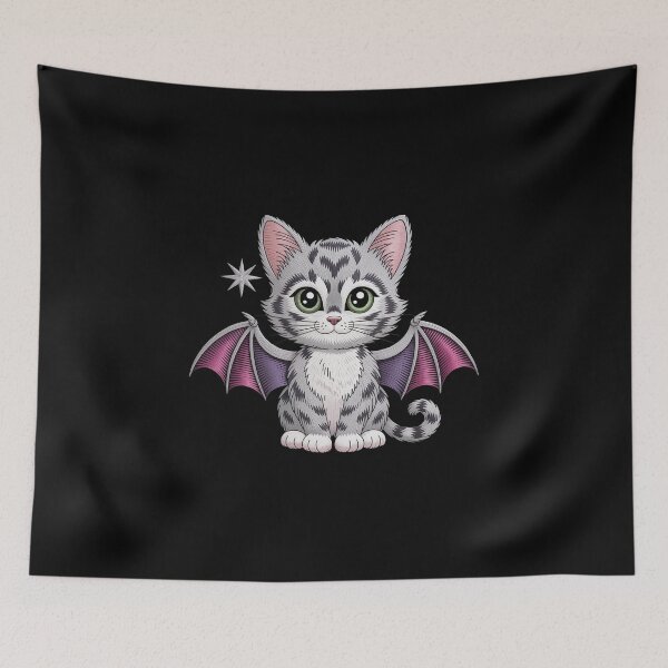 Item preview, embroidered cat bat designed and sold by jkrphoto.