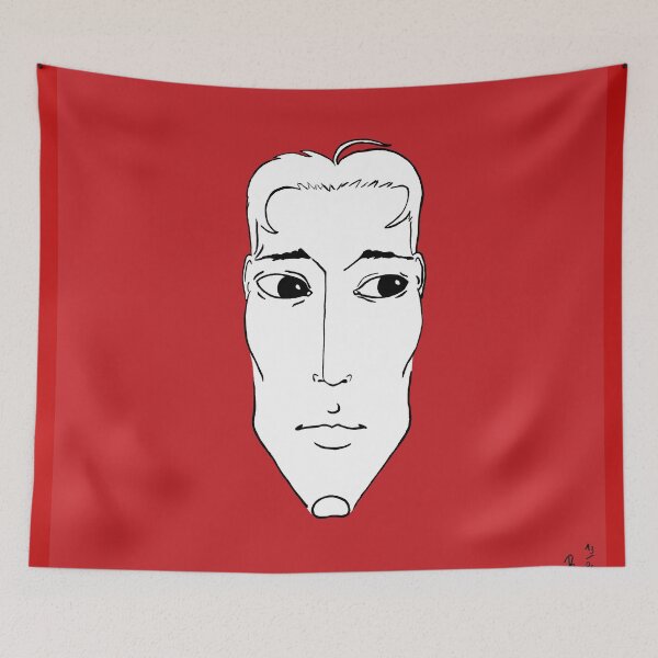 Item preview, Copie de Portrait Rouge 9 (simple, centré), tête, noir, blanc designed and sold by EBFCDesigns.