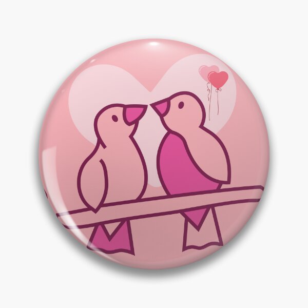 Item preview, Love Birds Illustration with Heart Balloons  designed and sold by Diclebaybas.