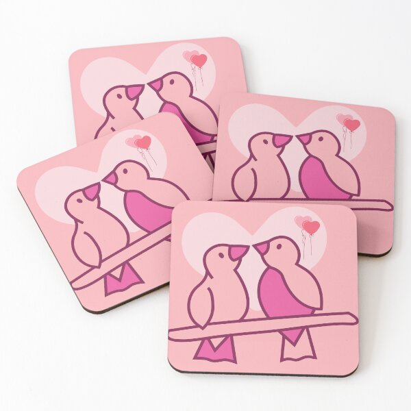 Item preview, Love Birds Illustration with Heart Balloons  designed and sold by Diclebaybas.