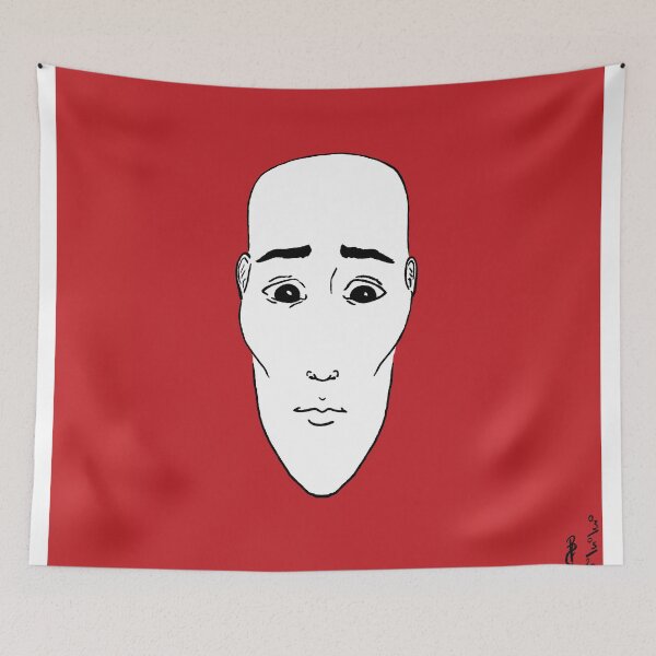 Item preview, Portrait Rouge 8 (simple, centré), tête, noir, blanc designed and sold by EBFCDesigns.