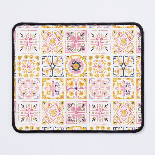 Item preview, Colorful Portuguese Tile Pattern – Mediterranean Azulejos Watercolor Design designed and sold by imaginefountain.
