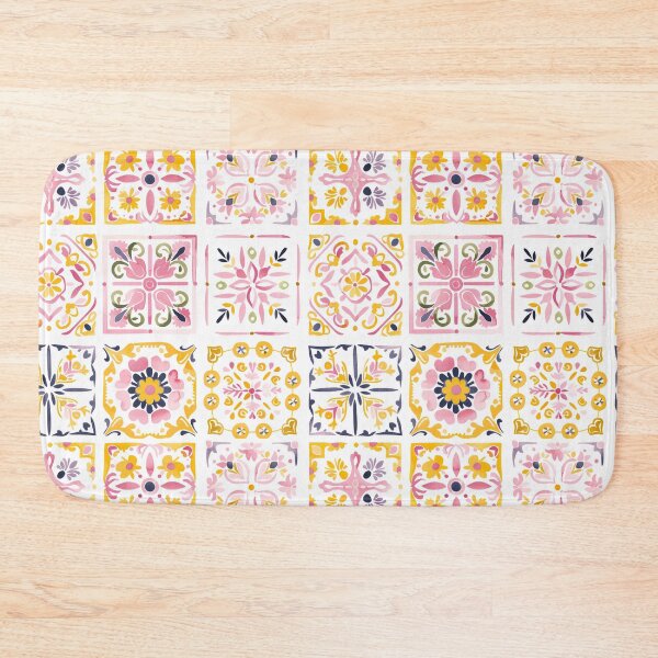 Item preview, Colorful Portuguese Tile Pattern – Mediterranean Azulejos Watercolor Design designed and sold by imaginefountain.
