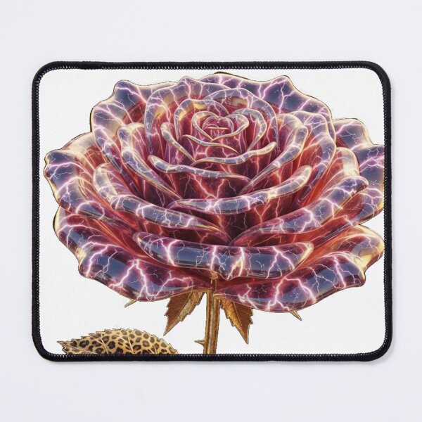Item preview, Electric Marble Rose with Leopard Leaves designed and sold by MoreGlamour.