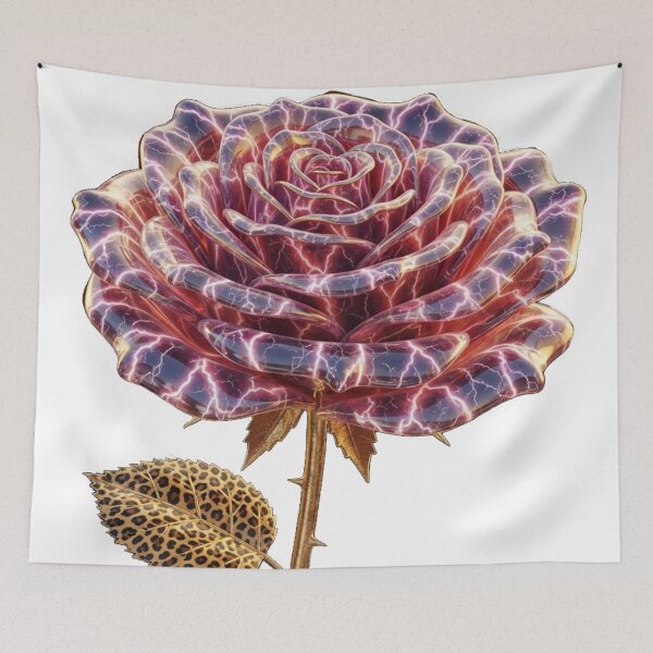 Item preview, Electric Marble Rose with Leopard Leaves designed and sold by MoreGlamour.