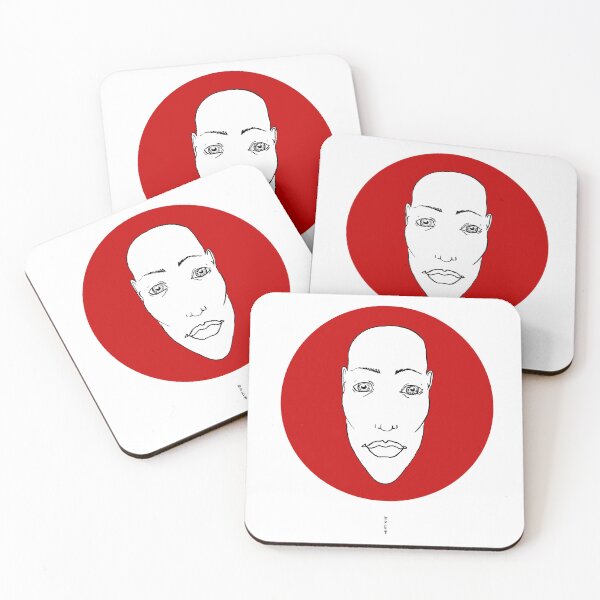 Item preview, Copie de Portrait Rouge 4 (disk), head, black, white designed and sold by EBFCDesigns.