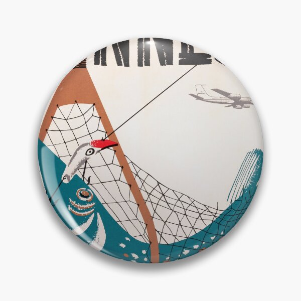 Item preview, Vintage Minnesota Travel Poster | Braniff Airways Art | Mid-Century Modern Fish Design | Retro Airline Collectible Print designed and sold by artofuniverse.