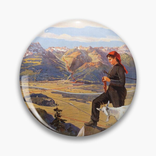 Item preview, Vintage Travel Poster | Monthey-Champéry-Morgins Railway | Art Nouveau Swiss Alps | Anton Reckziegel Classic Poster | Valais Travel Art designed and sold by artofuniverse.