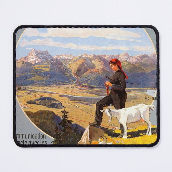 Item preview, Vintage Travel Poster | Monthey-Champéry-Morgins Railway | Art Nouveau Swiss Alps | Anton Reckziegel Classic Poster | Valais Travel Art designed and sold by artofuniverse.