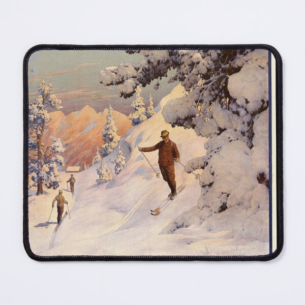 Item preview, Vintage Murtal-Bahn Railway Poster | Art Nouveau Winter Sports | Skiing in Styria Austria | Gust Jahn's Travel Art Print designed and sold by artofuniverse.