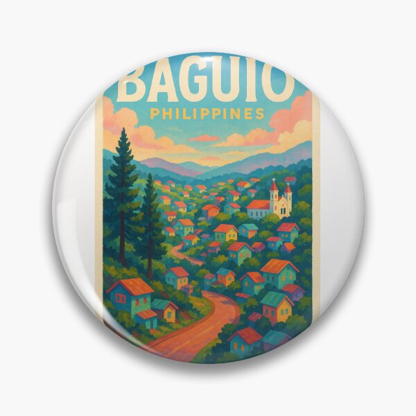 Item preview, Baguio Philippines – Colorful Mountain Cityscape and Cathedral designed and sold by Places On Earth.