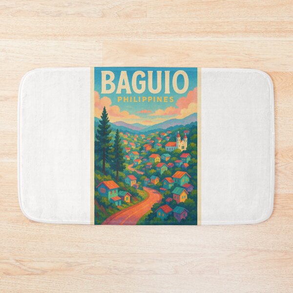Item preview, Baguio Philippines – Colorful Mountain Cityscape and Cathedral designed and sold by Places On Earth.